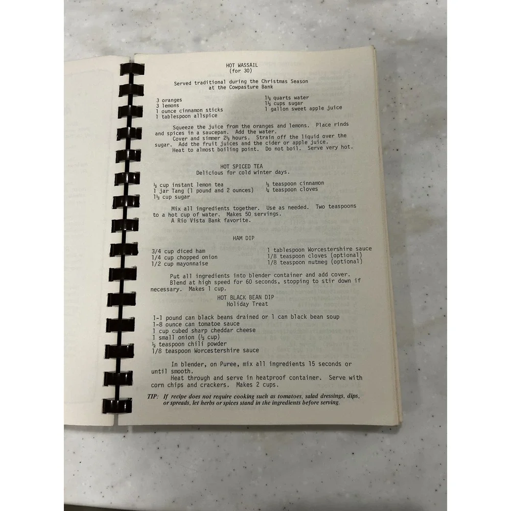 Cowpasture Cooking First State Bank Rio Vista Texas Cookbook  Recipes Vintage